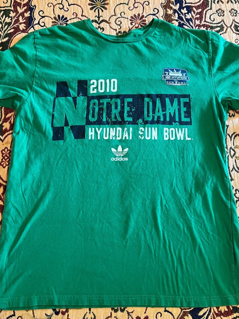 2010 Notre Dame Green Hyundai Sun Bowl Size M Adidas